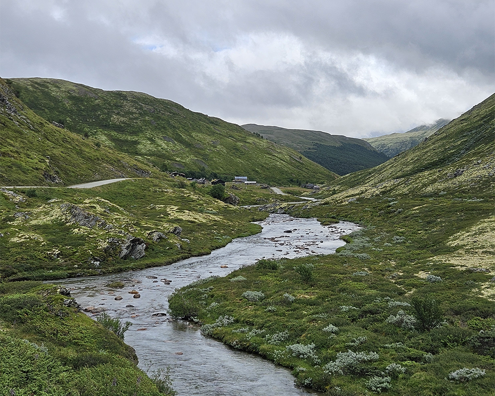 Grønne fjellandskapet med elver på Dovre.
