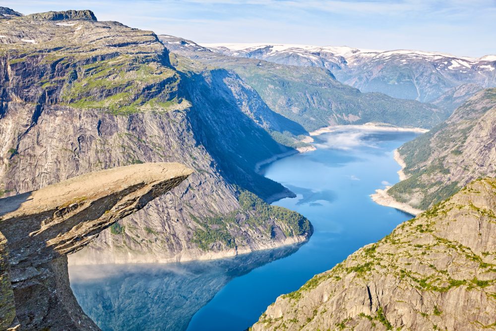 Trolltunga or Troll's Tongue rock in Norway